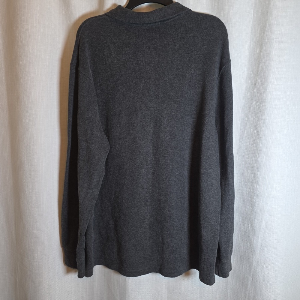 Polo Ralph Lauren Sweater Mens XL Gray 1/4 Zip Mock Neck Cotton Pullover Knit - Picture 6 of 8